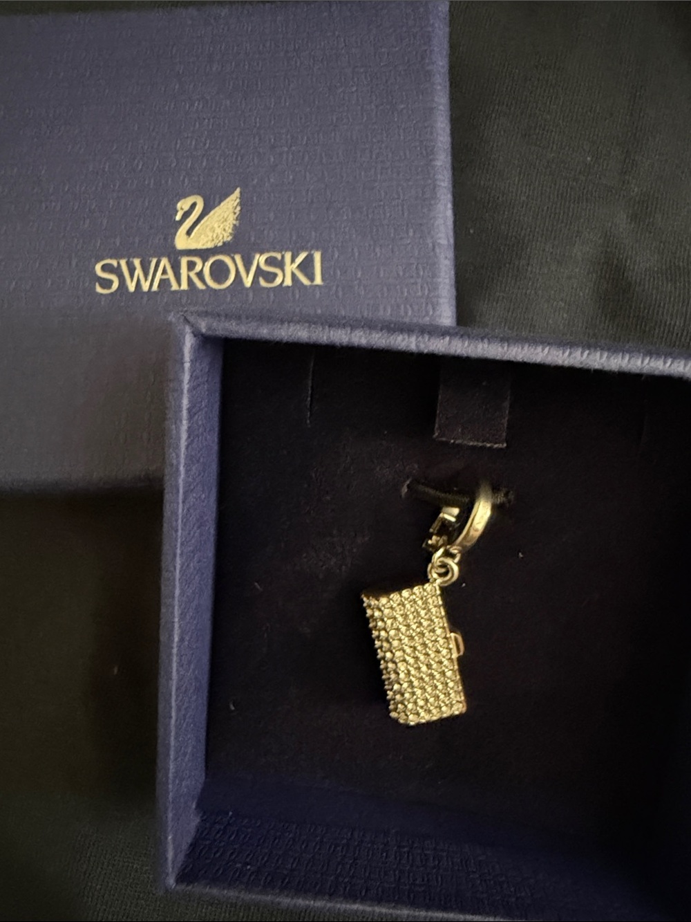 NIB Swarovski Silver Crystal Clutch Charm (retired)